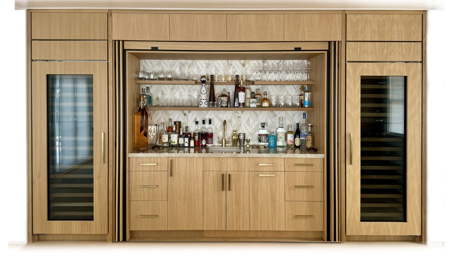 custom cabinetry with shelves and drawers made to order